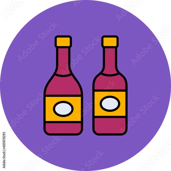 Fototapeta Wine Bottles Icon