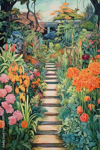 Obraz garden with flowers