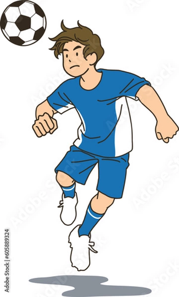 Obraz A football player heading the ball