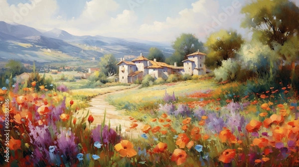 Obraz landscape with flowers