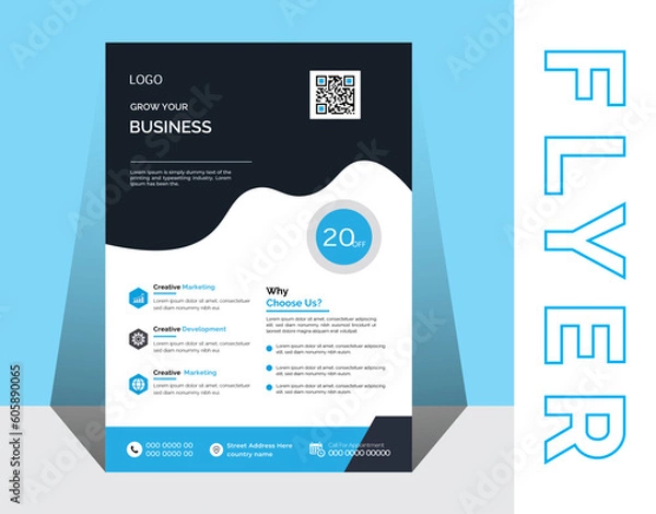 Fototapeta Corporate Business Flyer Template Design Set. Flyer Layout. Corporate Poster Design In A4. Collection Of Modern And Luxury Flyer Design.	