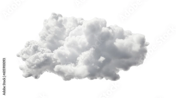 Obraz White clouds isolated on transparent background. Generative AI