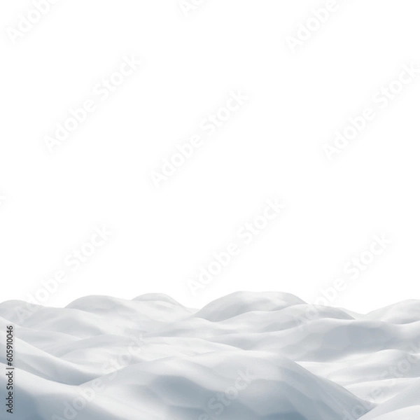 Obraz Snowdrift on black background 3D render