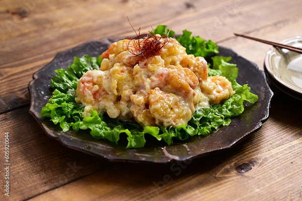 Fototapeta エビのマヨネーズ和え