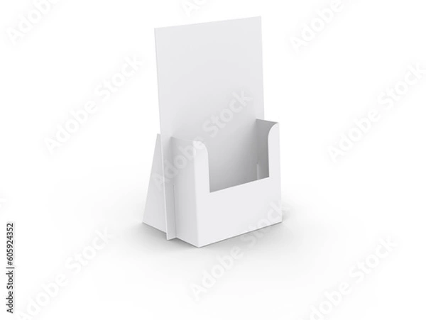 Fototapeta Cardboard Pocket Display Counter 3D Rendering