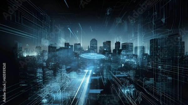 Fototapeta digital city