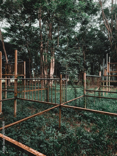 Fototapeta An old Playground at the forest
