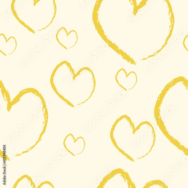 Obraz Heart pattern yellow, textille, scrapbooking print