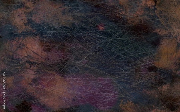 Fototapeta Vintage texture of old oxidized copper with some spots and stains on it Abstract grunge rusty metal texture background for web site or mobile devices design with copy space for text or image.