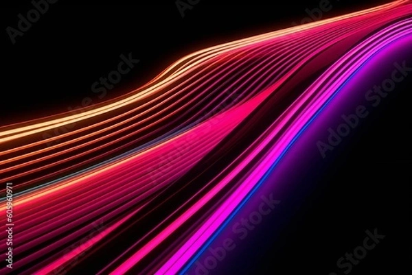 Fototapeta Abstract Colorful Background Illuminated with Neon Lights: A Vibrant and Glowing Wallpaper for Your Home or Office, Generative AI.