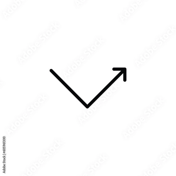 Fototapeta arrow, rebound icon. Simple thin line, outline vector of Arrows icons for UI and UX, website or mobile application