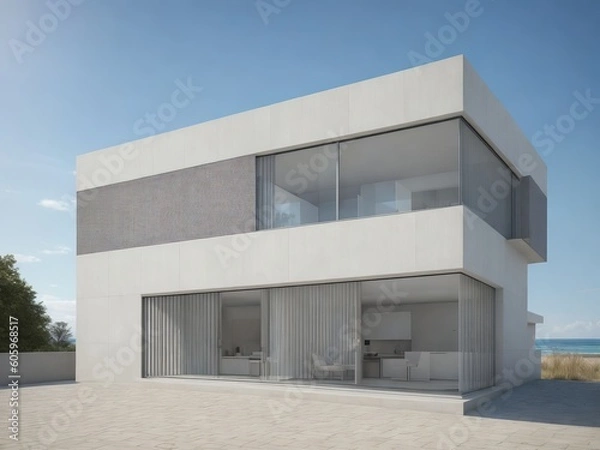 Fototapeta A picture of an future house volume ten created with generative ai, ki