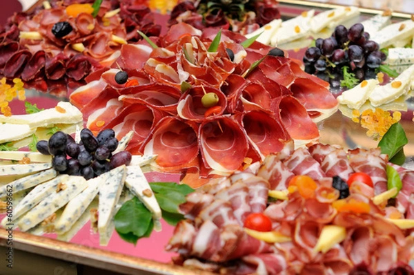 Obraz Wybór mięs i serów