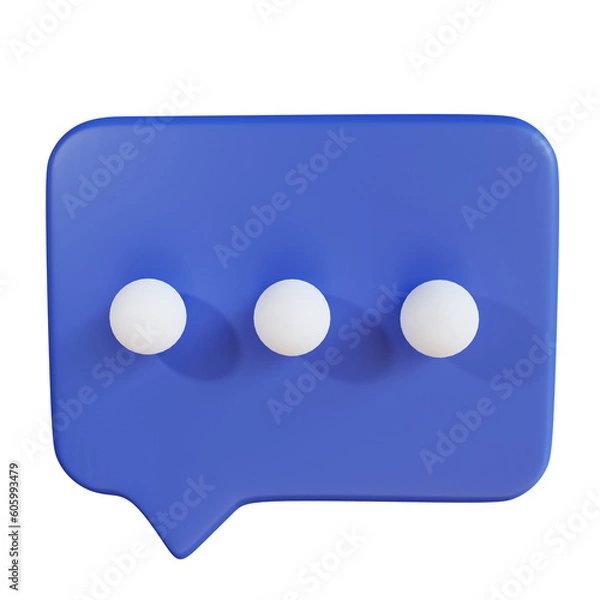 Fototapeta 3d icon speech bubble isolated on transparent background