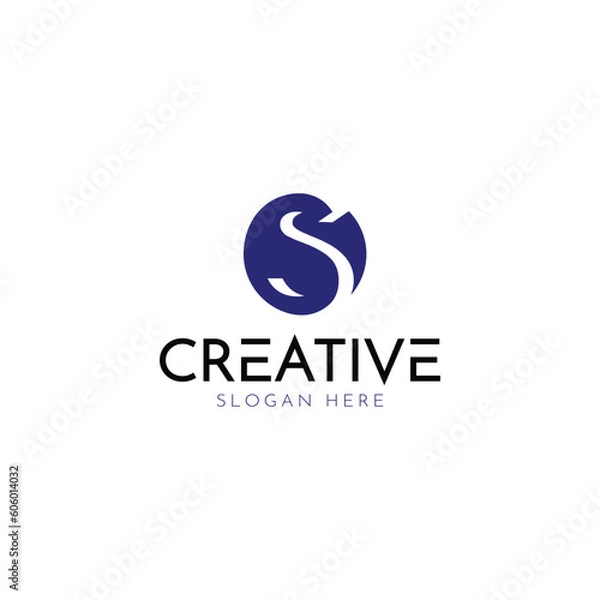 Fototapeta Design a clever monogram S minimalist logo, solutions for brand identity designs for startup companies, individuals, etc