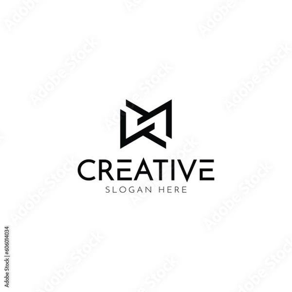Fototapeta Letter K logo or KM initials two modern monogram clever symbol concept. Creative Line sign design. Graphic Alphabet Symbol solutions for Corporate, brand identity designs, etc