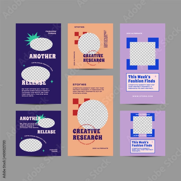 Fototapeta Social media medical promotion. Vector illustration with a photo collage. Editable square banner template