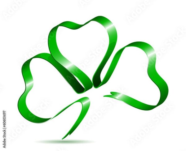 Obraz Three leaf clover shape from ribbon
