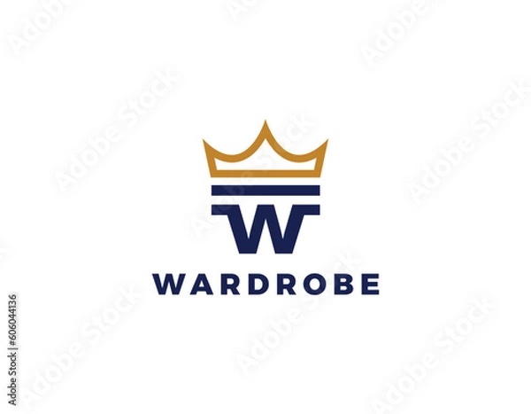 Obraz Simple Letter W with Crown Logo design Template
