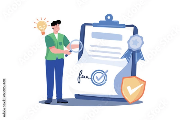Fototapeta Legal advisor creating legal contracts and agreements.