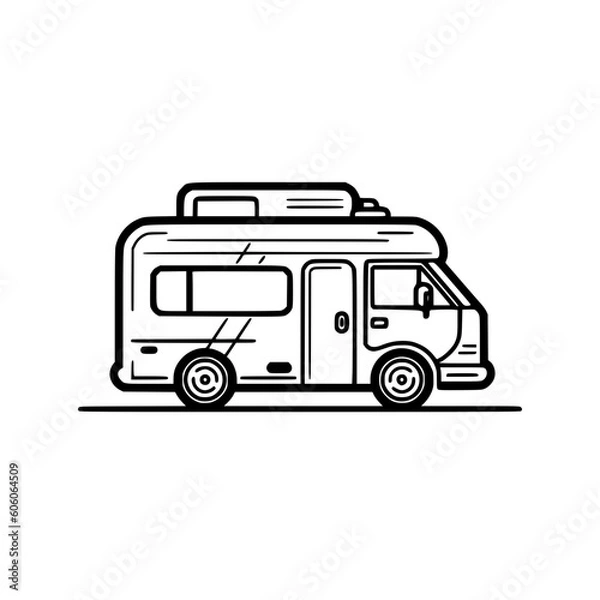 Fototapeta Caravan vector illustration isolated on transparent background