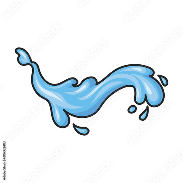 Fototapeta Water splash vector icon.Color vector icon isolated on white background water splash.