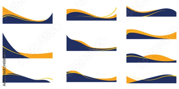 Fototapeta Wave Corner Shape Set Collection