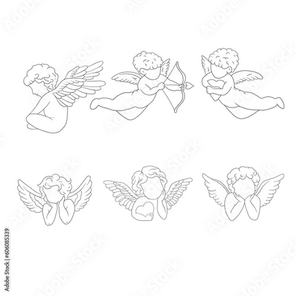 Obraz Cupids drawn in one line