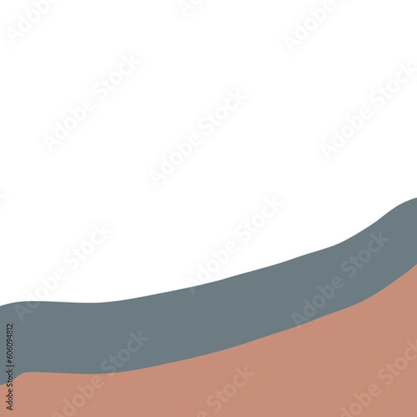 Obraz Neutral colors waves borders, frames, corners hand drawn illustration