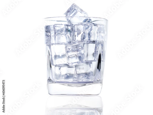 Obraz ice glass isolated on white background.
