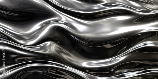 Fototapeta glam metal texture background, chromed texture liquid metal. Generated AI