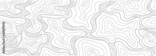 Obraz Topographic lines. seamless map background with geographical grid