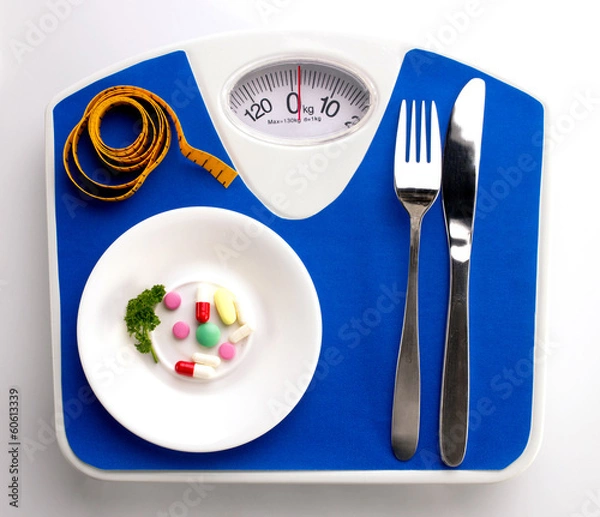 Obraz Diet menu on scale