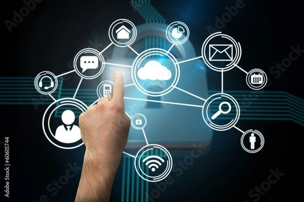 Fototapeta Composite image of hand pointing