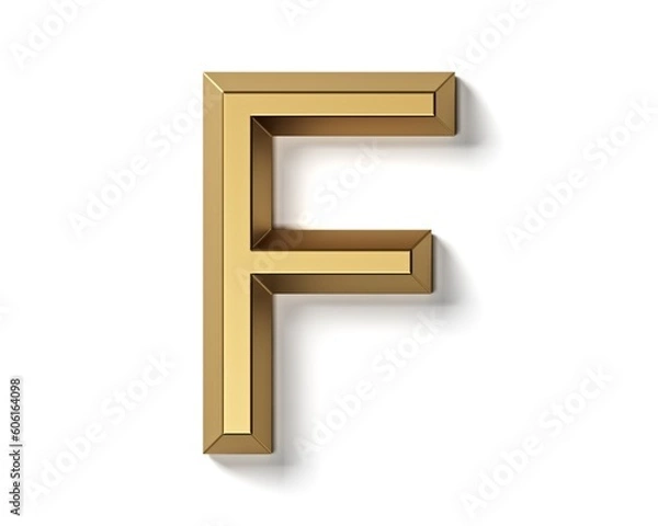 Fototapeta Letters made of gold. 3d illustration of golden alphabet isolated on white background