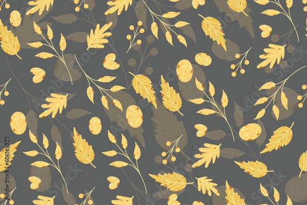 Obraz yellow leaf vector background in dark color that can be precisely traversed