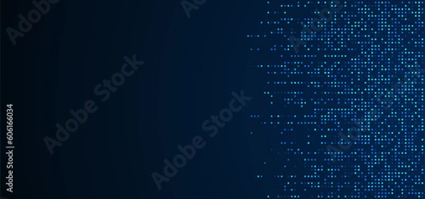 Obraz Tło technologii cyfrowej. Cyfrowe kropki danych niebieskie wzór pikseli tło
