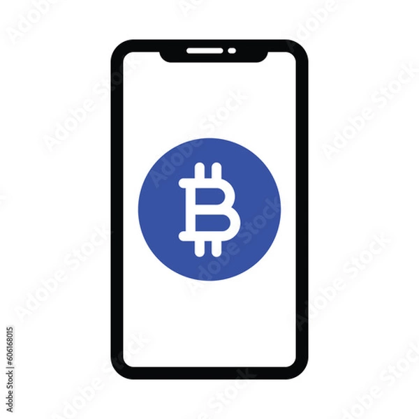 Fototapeta Smartphone With Bitcoin Icon