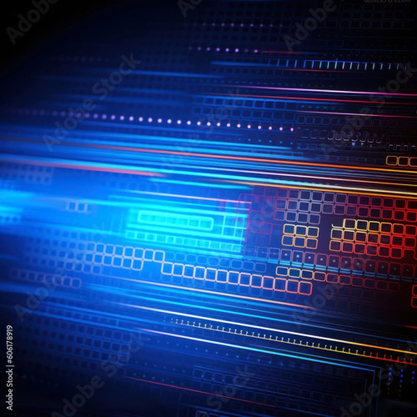 Obraz Abstract Technology Background - Post-processed Generative AI