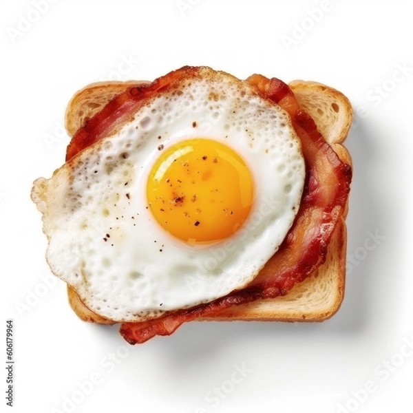 Fototapeta Toast mit bacon und Ei