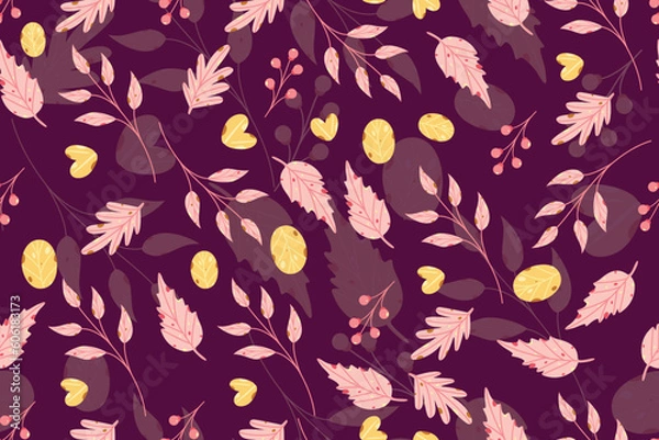 Obraz pink Leaves with purple background can be precisely traversed