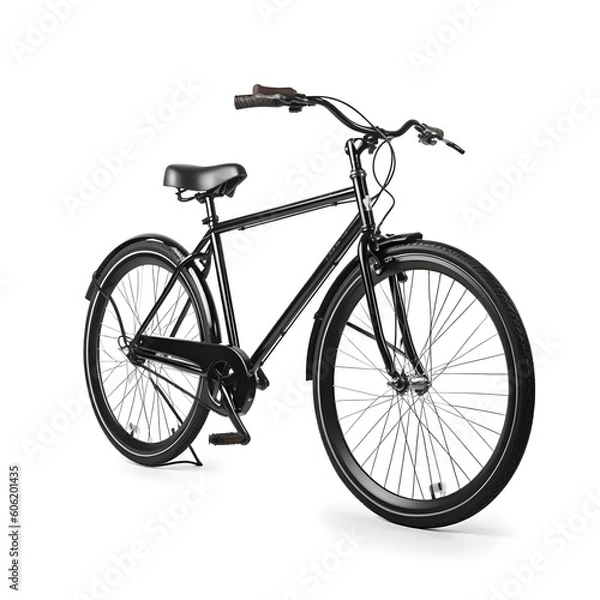 Obraz black unbranded bicycle on white background