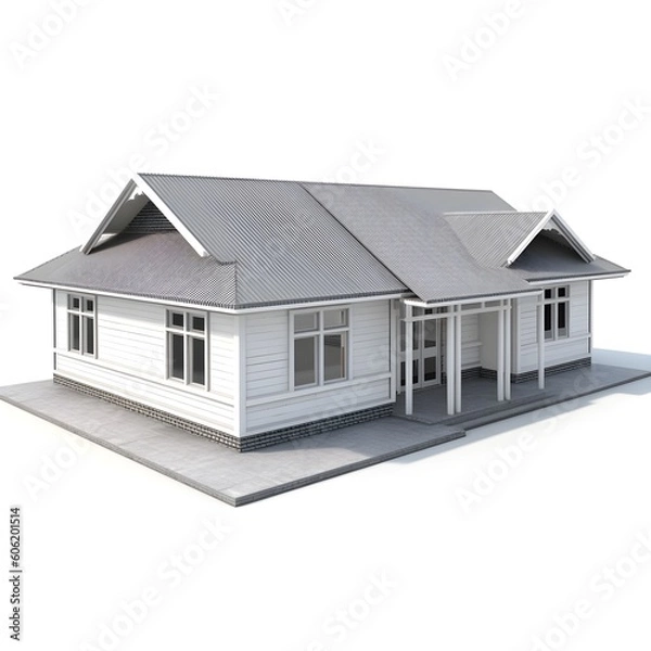 Fototapeta 3d render of a house on white background