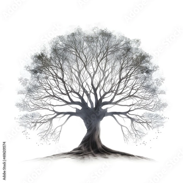 Obraz grey tree isolated on white