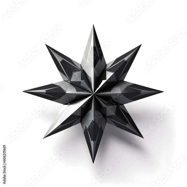 Obraz black star on white surface