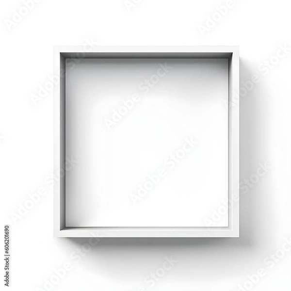 Obraz white frame on a wall with a slight shadow