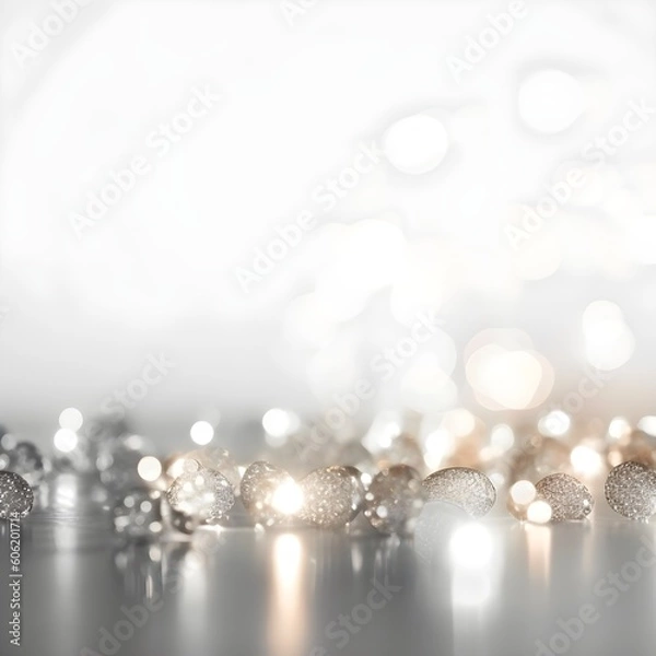 Obraz golden and white glitter crystals abstract christmas background