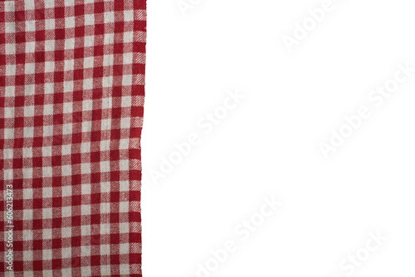 Fototapeta Part of checkered napkin, untucked with transparencies, PNG format