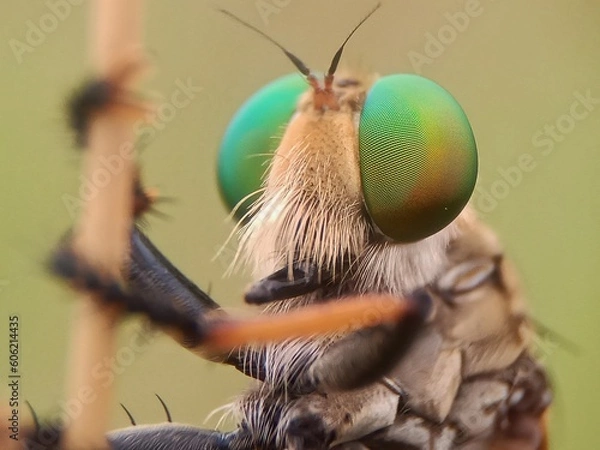 Fototapeta Robber fly on a leaf