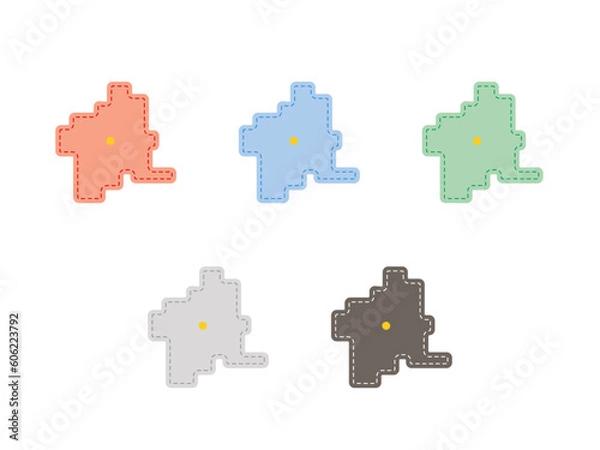 Fototapeta 群馬県　地図（角丸ステッチ）